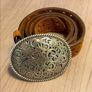 Tony Lama Belt with Silver Buckle